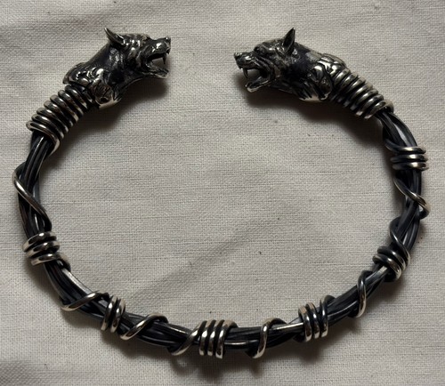 Wikinger wolf kopf armreif - wikinger,