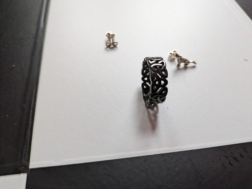 Set ring schwarz - set, ohrstecker